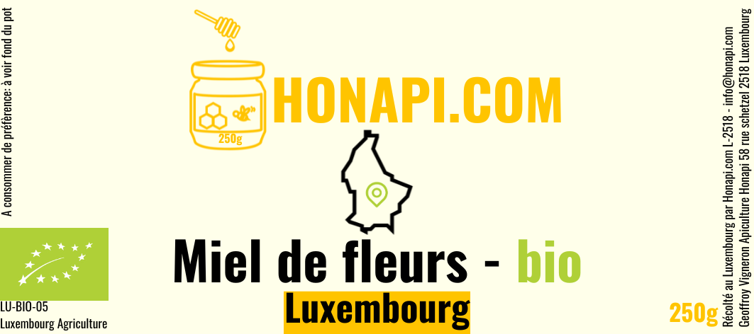 Miel printemps biologique de Luxembourg - Bio Lëtzebuerger hunneg (250g) 🇱🇺