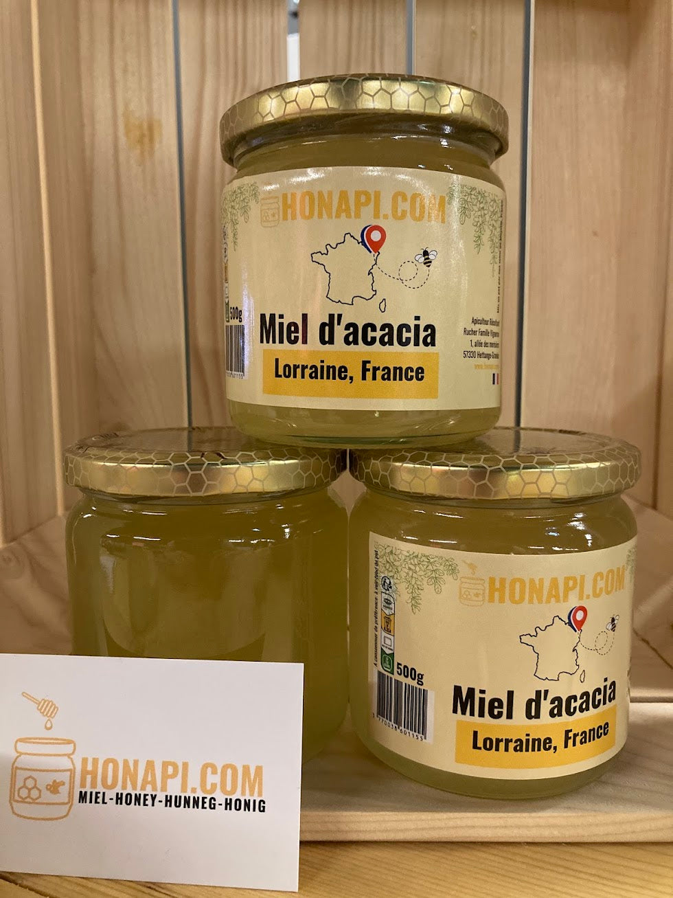 Miel d'Acacia de Lorraine - 500g | Récolte Artisanale Honapi 🇫🇷