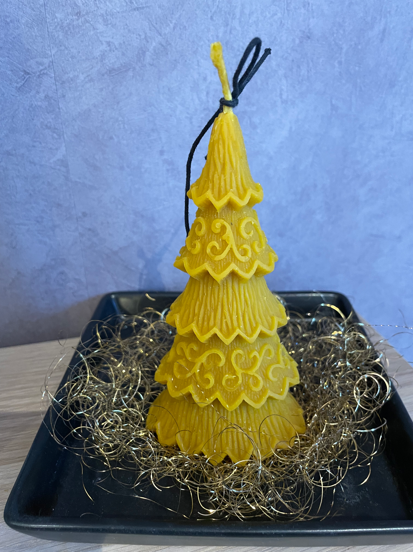 Bougie sapin noël en cire d'abeille - Honapi