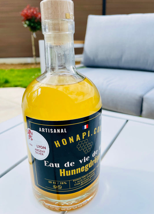 Eau de vie de miel - Spiritueux au miel - Médaille Argent Lyon - Hunnegdrëpp  50cl