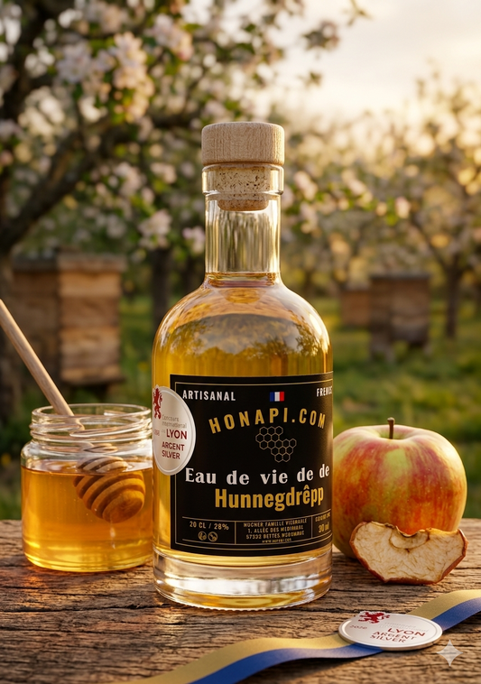 Eau de vie de miel - Spiritueux au miel - Médaille Argent Lyon - Hunnegdrëpp  20cl
