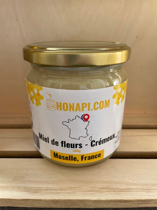 Miel de fleurs crémeux et miel de printemps - miel de Moselle & Lorraine (500g) - 2025  🇫🇷