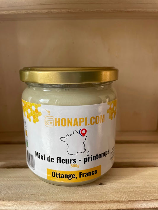 Miel de fleurs - printemps - miel de Ottange - Moselle & Lorraine (500g) - 2025 🇫🇷