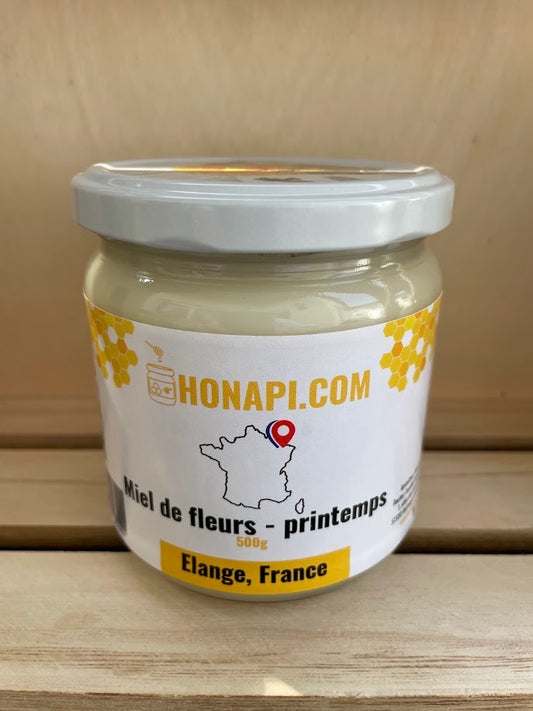 Miel de fleurs - printemps - miel de Elange - Moselle & Lorraine (500g) - 2025 🇫🇷