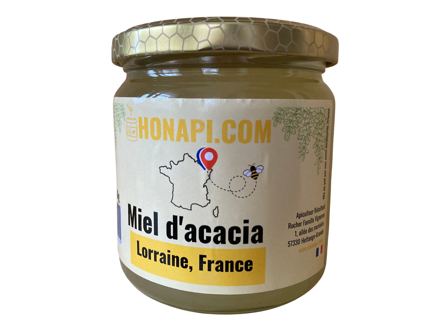 Miel d'Acacia de Lorraine - 500g | Récolte Artisanale Honapi 🇫🇷