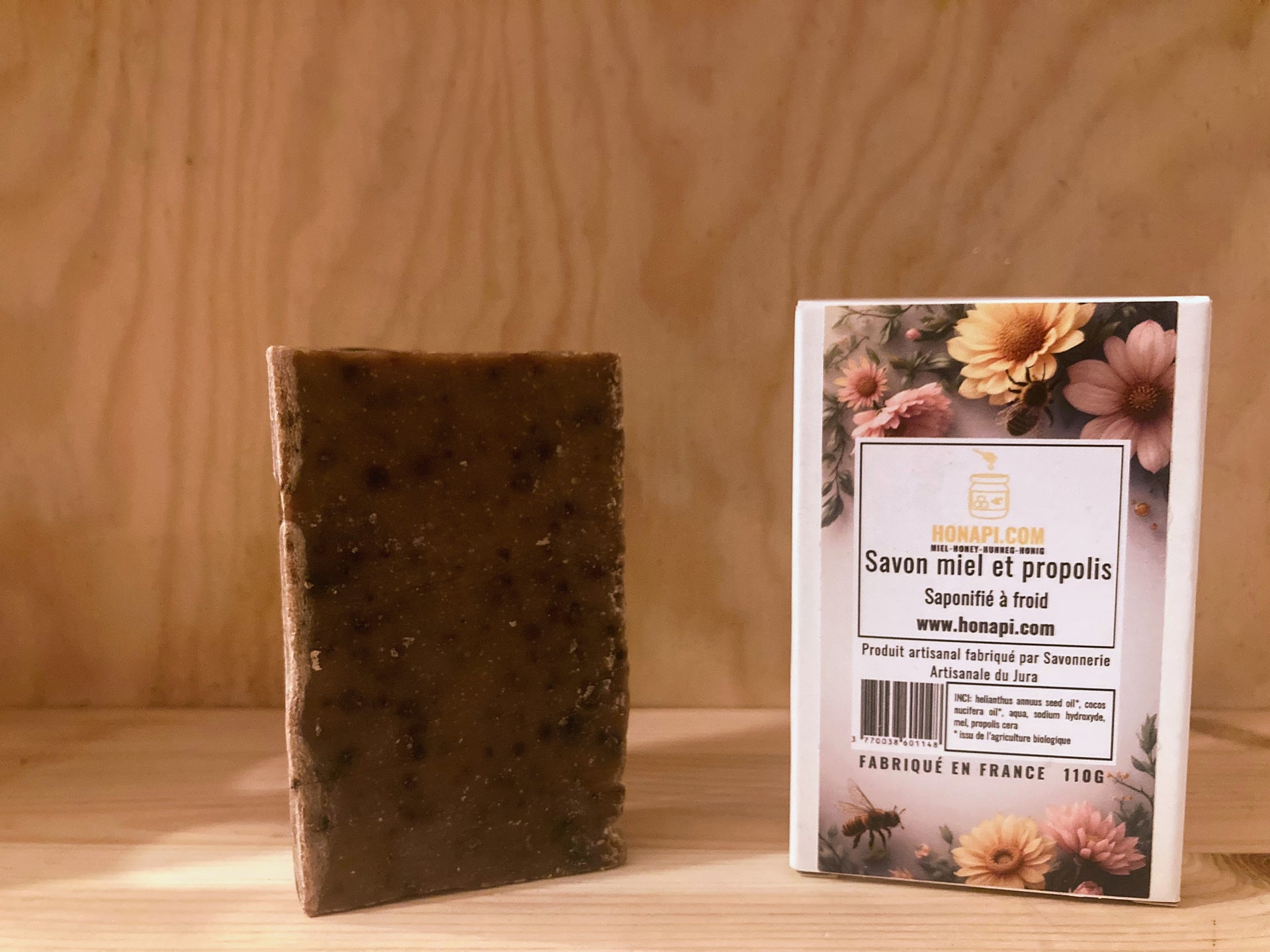 Savon Artisanal Miel Propolis – 100% Naturel, Fabriqué En Espagne, 100g